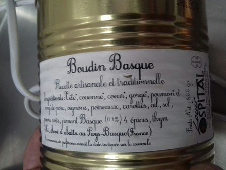 Boudin Basque Louis Ospital - Bloedworst blik 800 gr