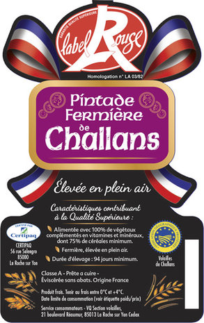 Boerderij Parelhoen Challans Label Rouge